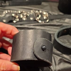 Black Leather Cuff Bracelet